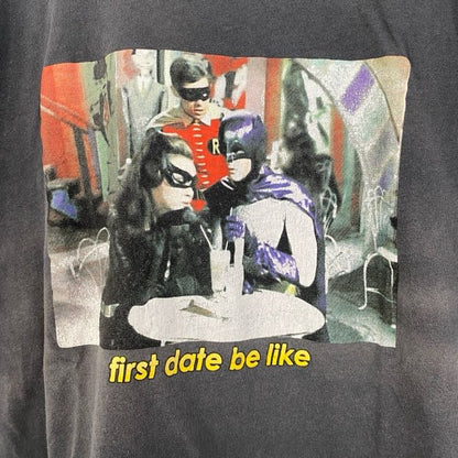 古着 used　BATMAN　バットマン　半袖ムービープリントTシャツ　クルーネック　レトロデザイン　黒　ブラック