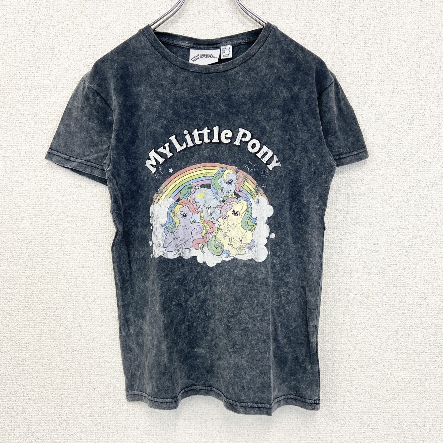 古着 used　MY Little Pony　半袖オリジナルプリントTシャツ　ユニコーン　虹　ファンシー　グレー　Sサイズ