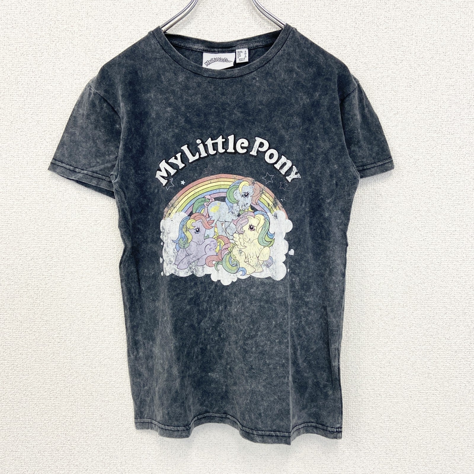 古着 used　MY Little Pony　半袖オリジナルプリントTシャツ　ユニコーン　虹　ファンシー　グレー　Sサイズ