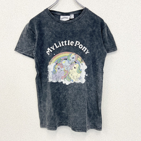 古着 used　MY Little Pony　半袖オリジナルプリントTシャツ　ユニコーン　虹　ファンシー　グレー　Sサイズ