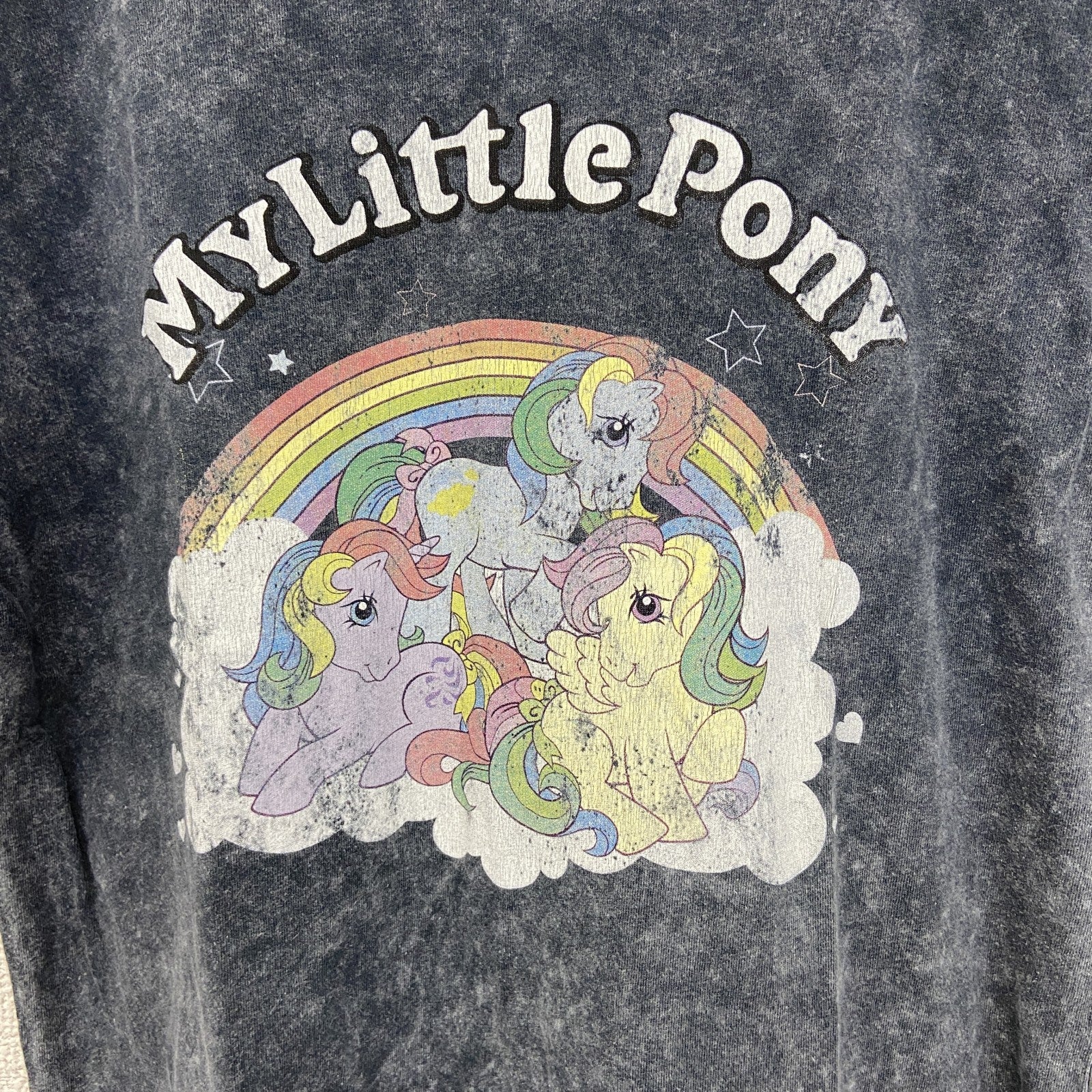 古着 used　MY Little Pony　半袖オリジナルプリントTシャツ　ユニコーン　虹　ファンシー　グレー　Sサイズ