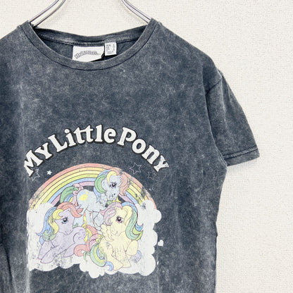 古着 used　MY Little Pony　半袖オリジナルプリントTシャツ　ユニコーン　虹　ファンシー　グレー　Sサイズ
