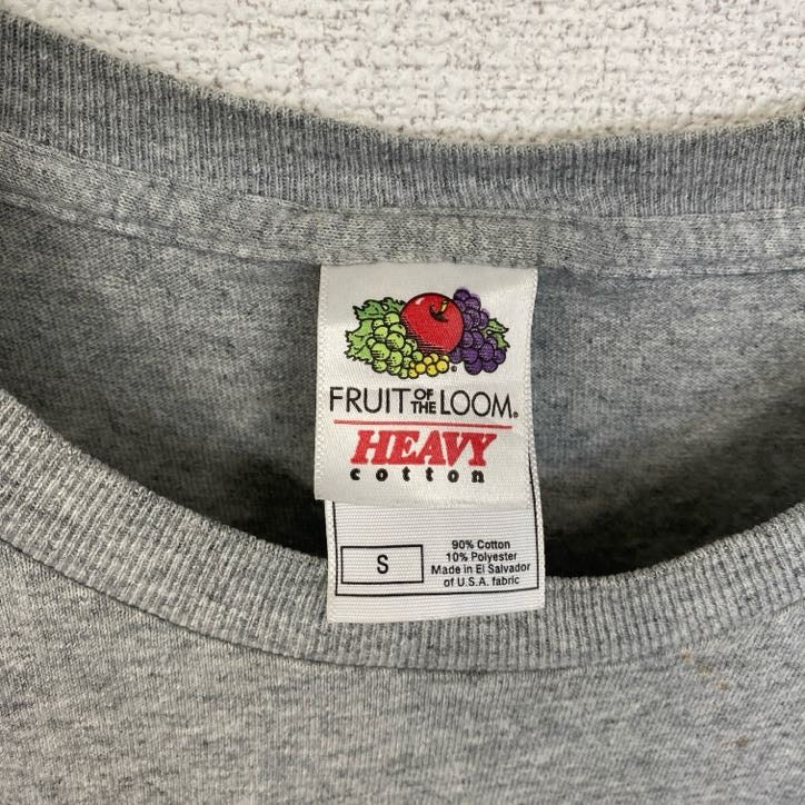 古着 used　FRUIT OF THE LOOM　半袖カレッジプリントTシャツ　レトロ　ランドルフ・メーコン　グレー　Sサイズ