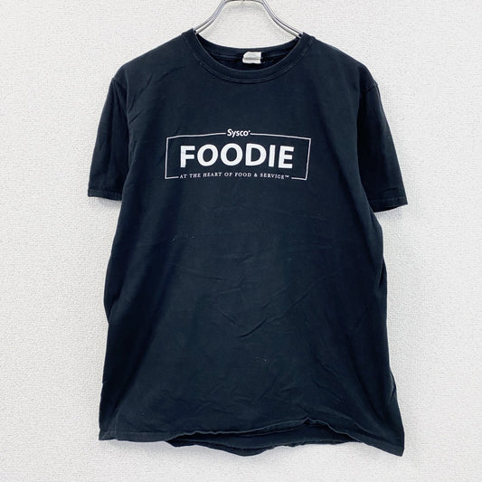 GILDAN　ギルダン　半袖プリントTシャツ　Sysco　企業ロゴ　クルーネック　黒　ブラック　Lサイズ
