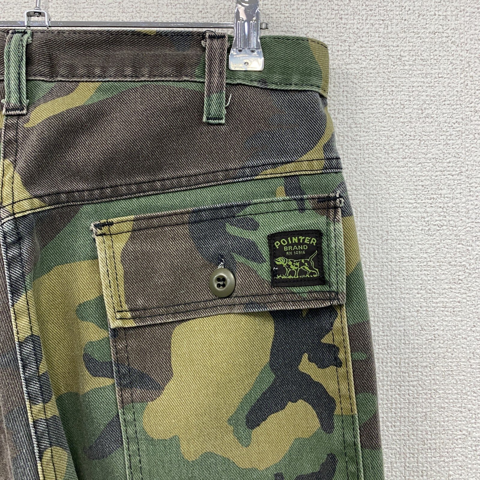 80s～　POINTER BRAND　ポインターブランド　ワークパンツ　迷彩　カモフラ　ジップフライ　カーキ　W30サイズ
