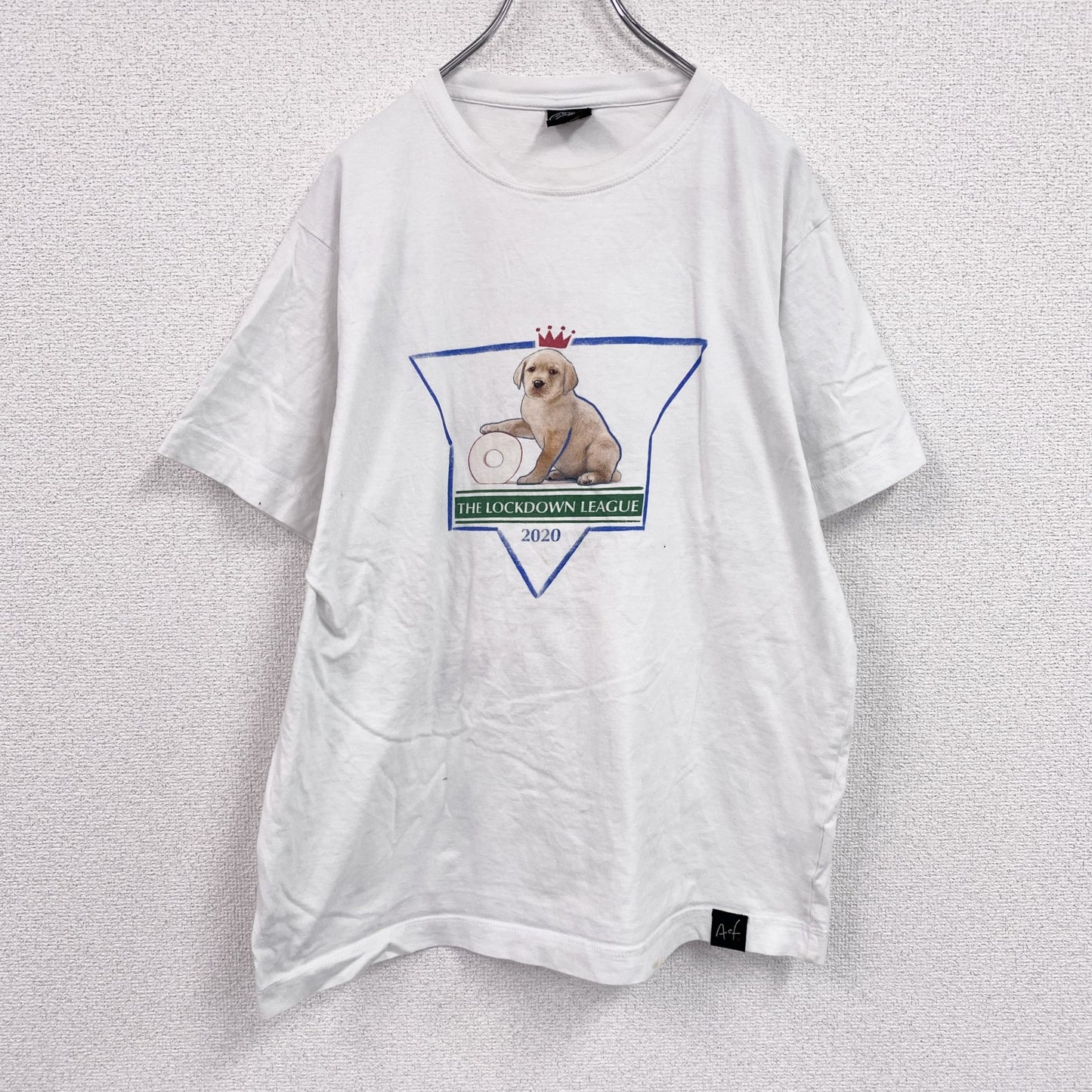 Art of Football　半袖プリントTシャツ　アニマルT　ユーロ　犬　白　ホワイト　