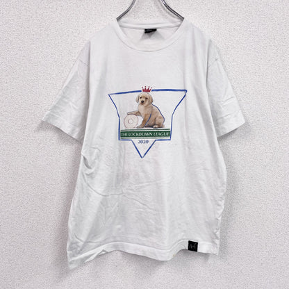 Art of Football　半袖プリントTシャツ　アニマルT　ユーロ　犬　白　ホワイト　