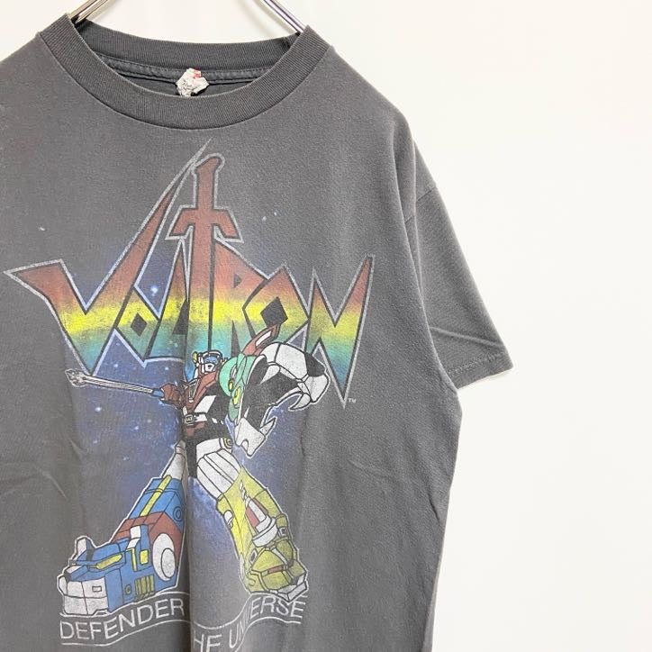 古着 used　VOLTRON ボルトロン　半袖海外アニメプリントTシャツ　ゴライオン　レトロ　ロボット　グレー　Mサイズ