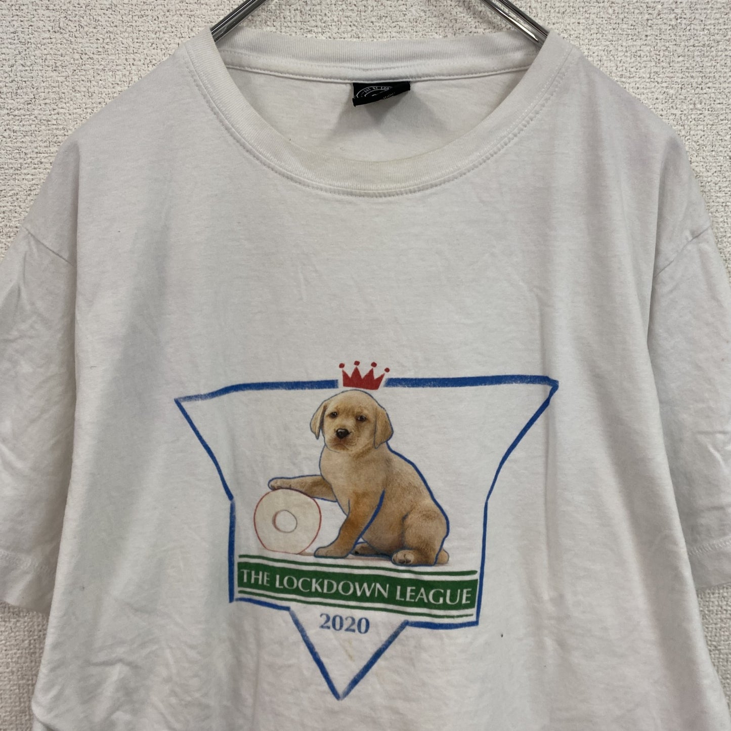 Art of Football　半袖プリントTシャツ　アニマルT　ユーロ　犬　白　ホワイト　
