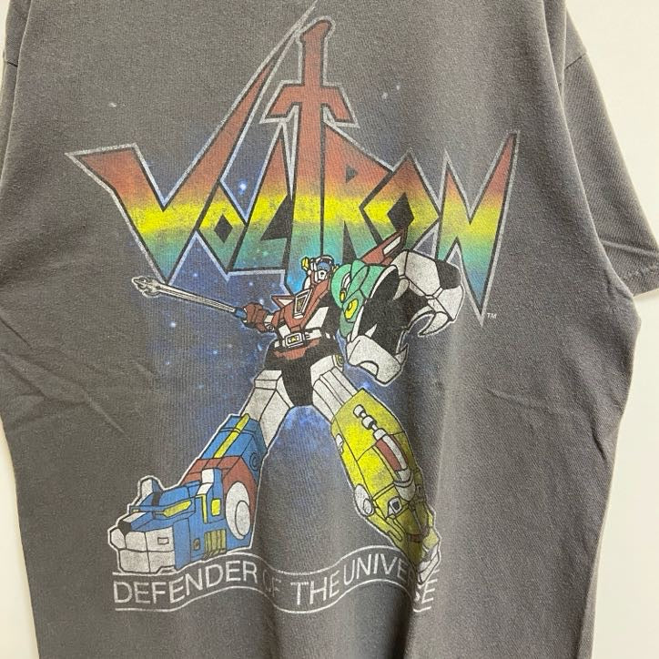 古着 used　VOLTRON ボルトロン　半袖海外アニメプリントTシャツ　ゴライオン　レトロ　ロボット　グレー　Mサイズ