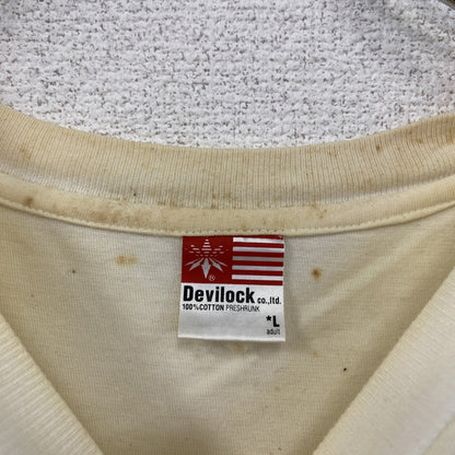 Devilock　デビロック　半袖プリントTシャツ　白　ホワイト　Lサイズ