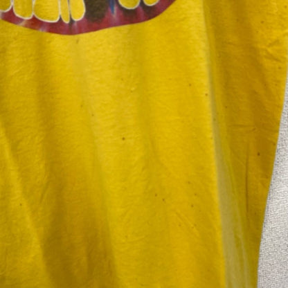 古着 used　GILDAN　ギルダン　半袖プリントTシャツ　クルーネック　レトロデザイン　黄　イエロー　Mサイズ