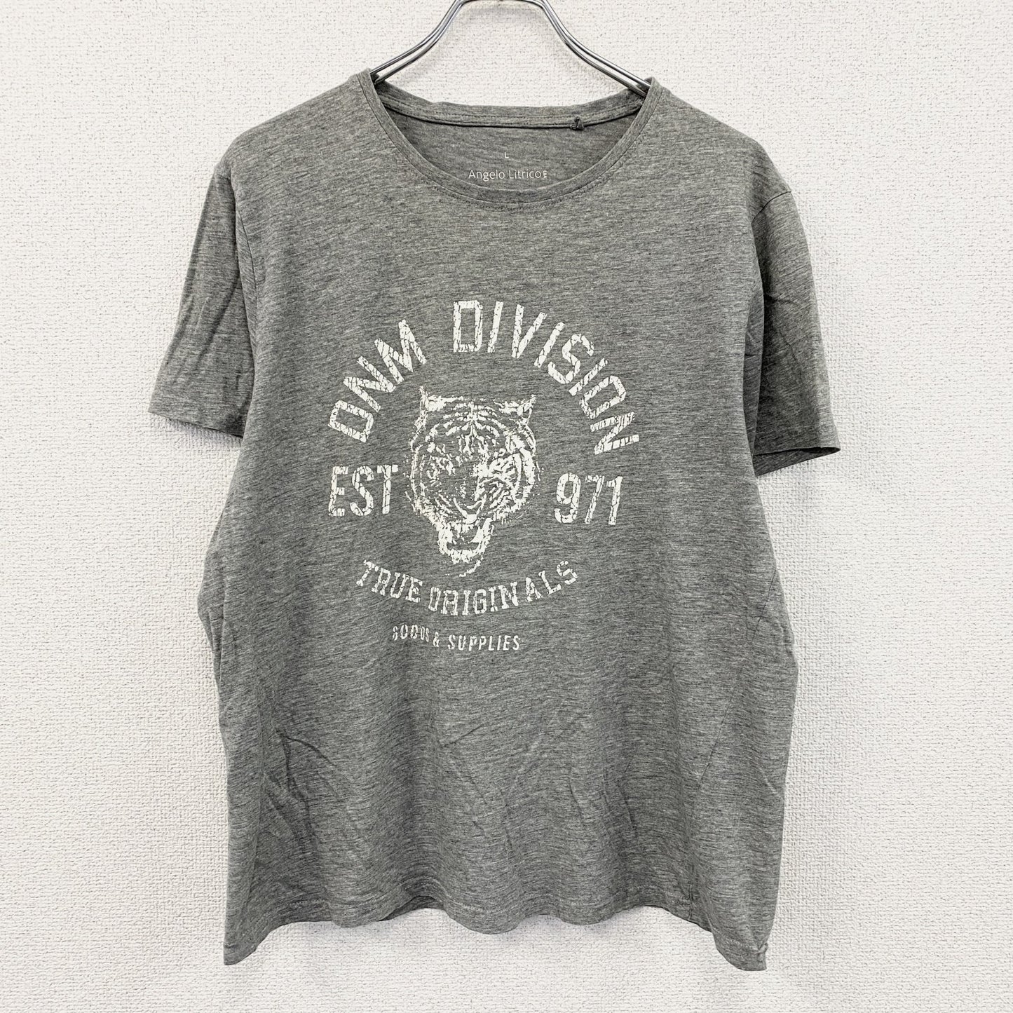 Angelo Litrico　アンジェロリトリコ　半袖プリントTシャツ　グレー　Lサイズ