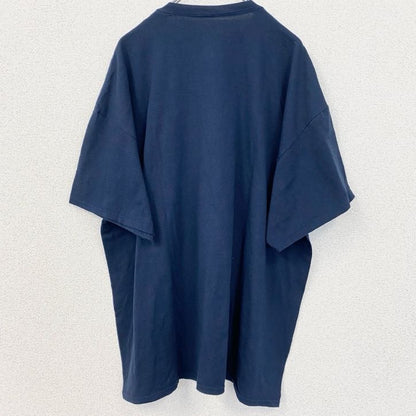 古着 used　GILDAN　ギルダン　半袖プリントTシャツ　魚　クルーネック　レトロデザイン　紺　ネイビー　XXLサイズ