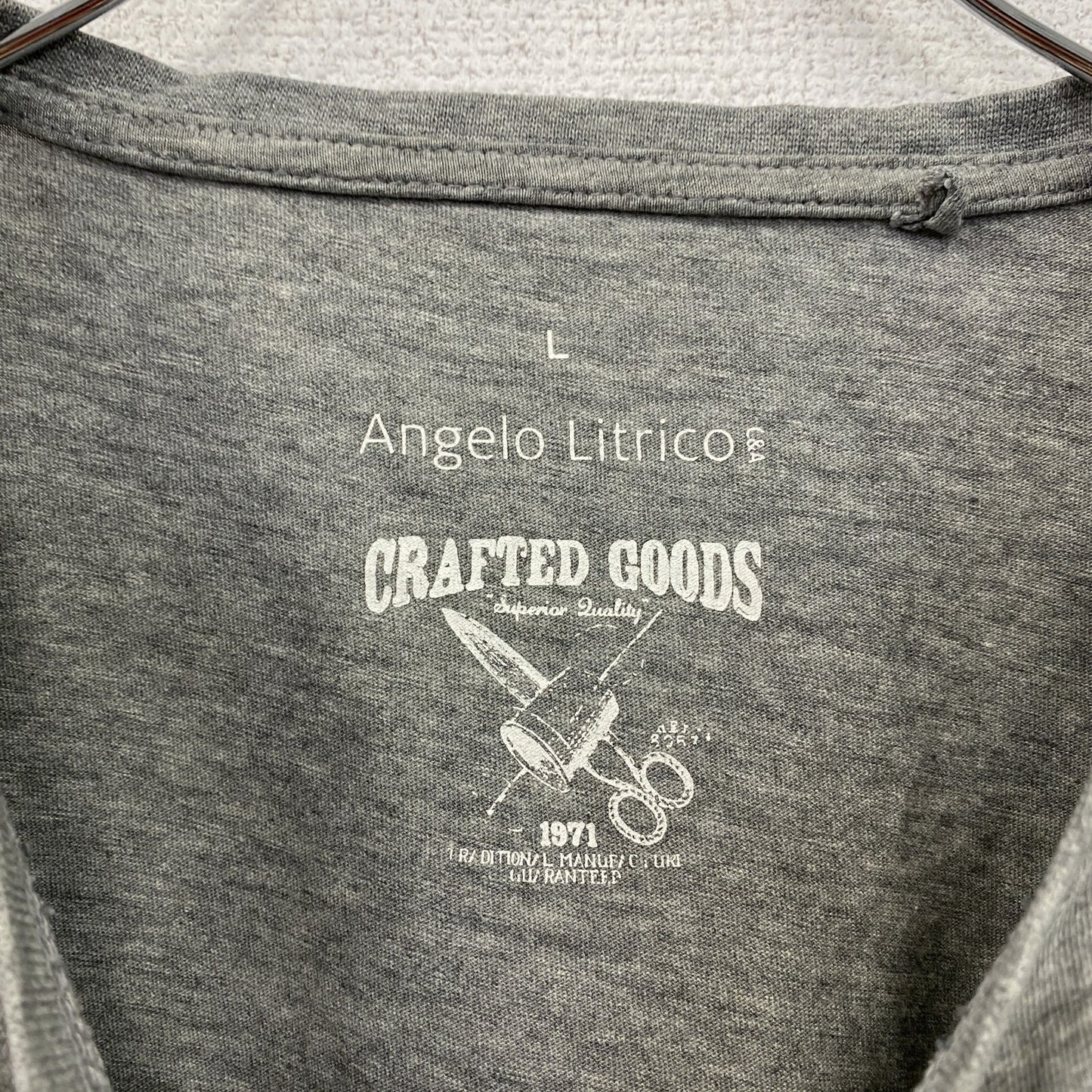Angelo Litrico　アンジェロリトリコ　半袖プリントTシャツ　グレー　Lサイズ