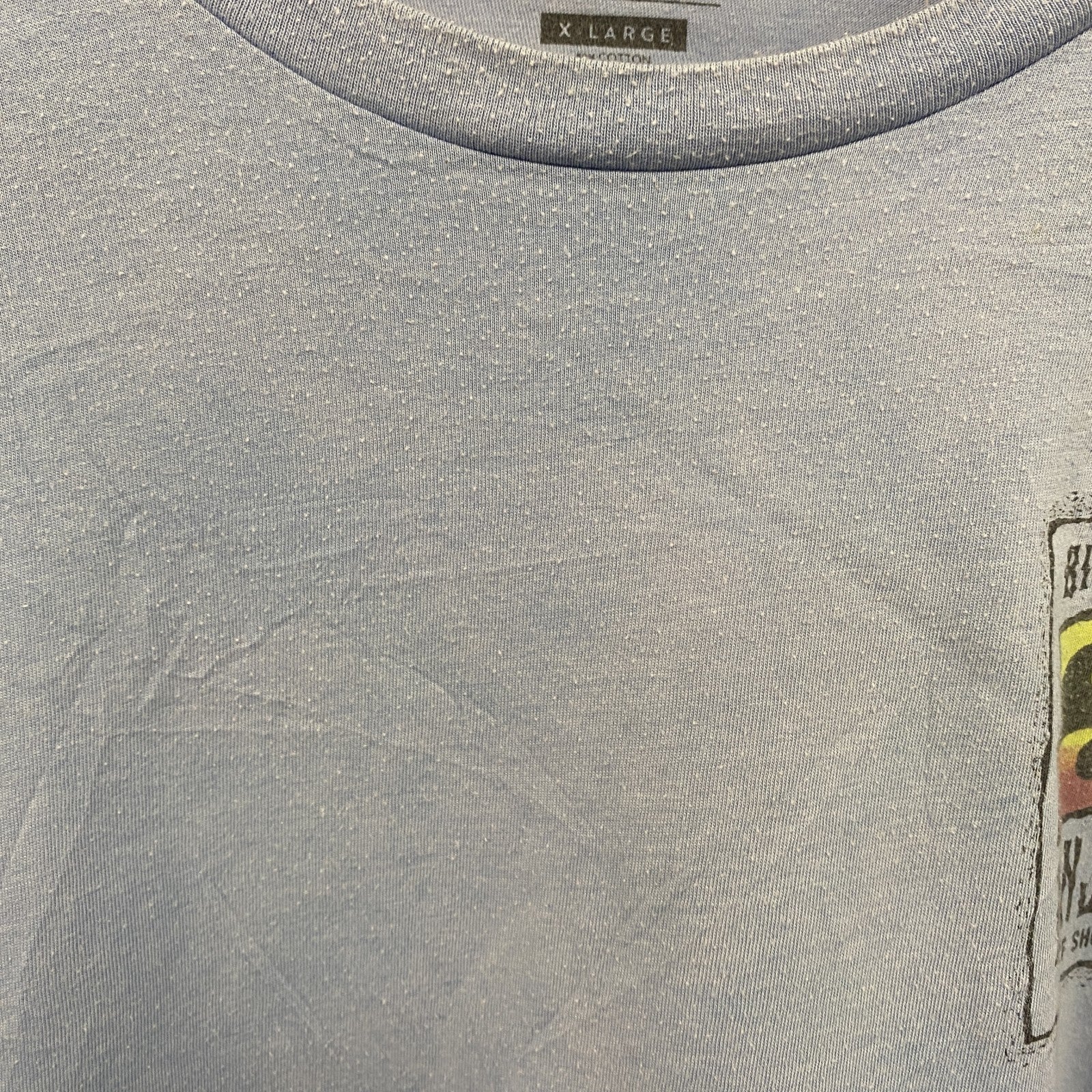 BILLABONG　ビラボン　半袖プリントTシャツ　水色　ライトブルー　XLサイズ