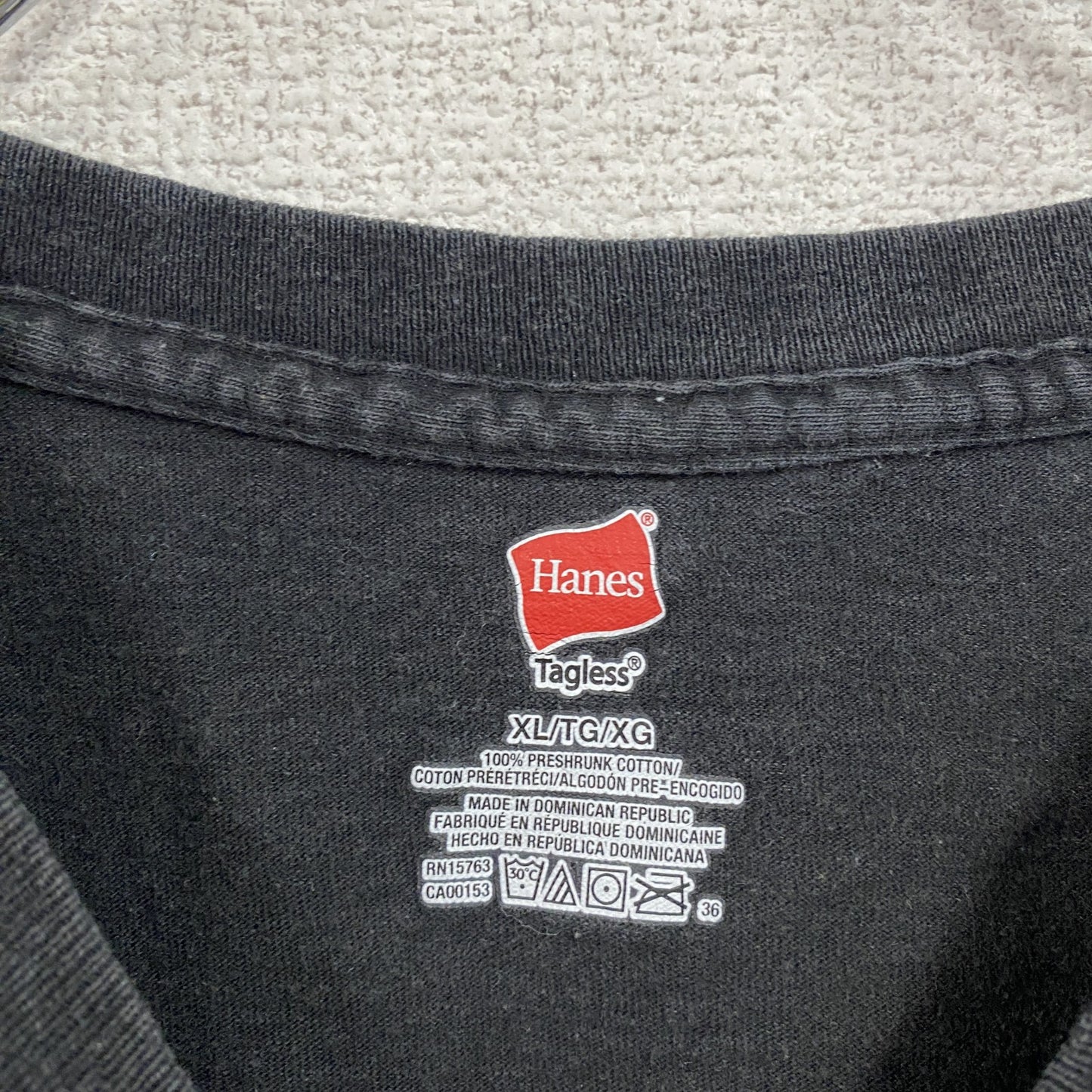 Hanes　ヘインズ　半袖プリントTシャツ　企業ロゴ　スローガン　黑　ブラック　XLサイズ　