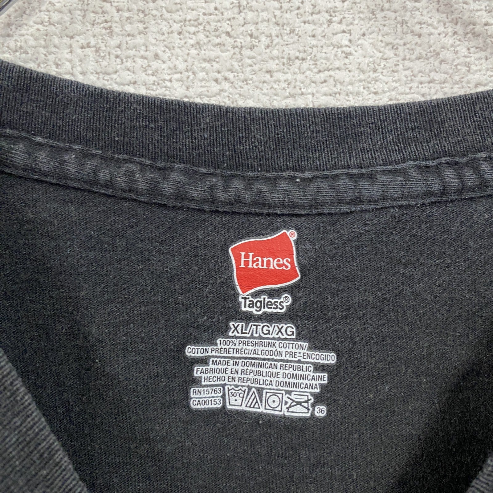 Hanes　ヘインズ　半袖プリントTシャツ　企業ロゴ　スローガン　黑　ブラック　XLサイズ　