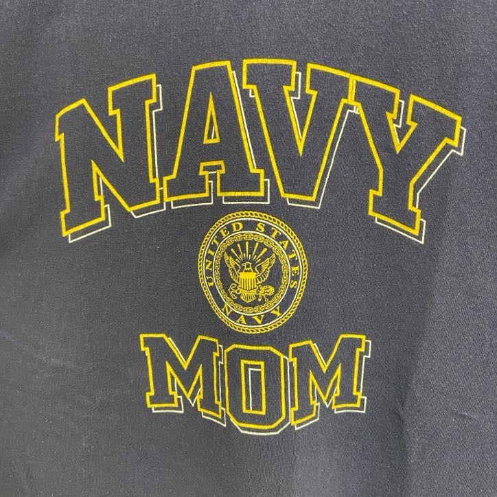 古着 used　SOFFE ソフィ　半袖ロゴプリントTシャツ　クルーネック　米国海軍　NAVYMOM　ネイビー　紺　Lサイズ