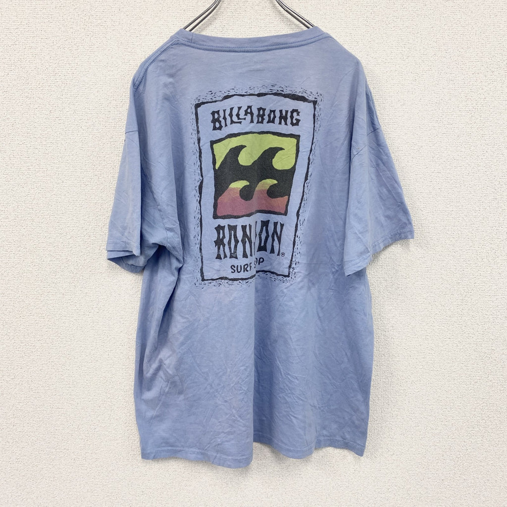 BILLABONG　ビラボン　半袖プリントTシャツ　水色　ライトブルー　XLサイズ