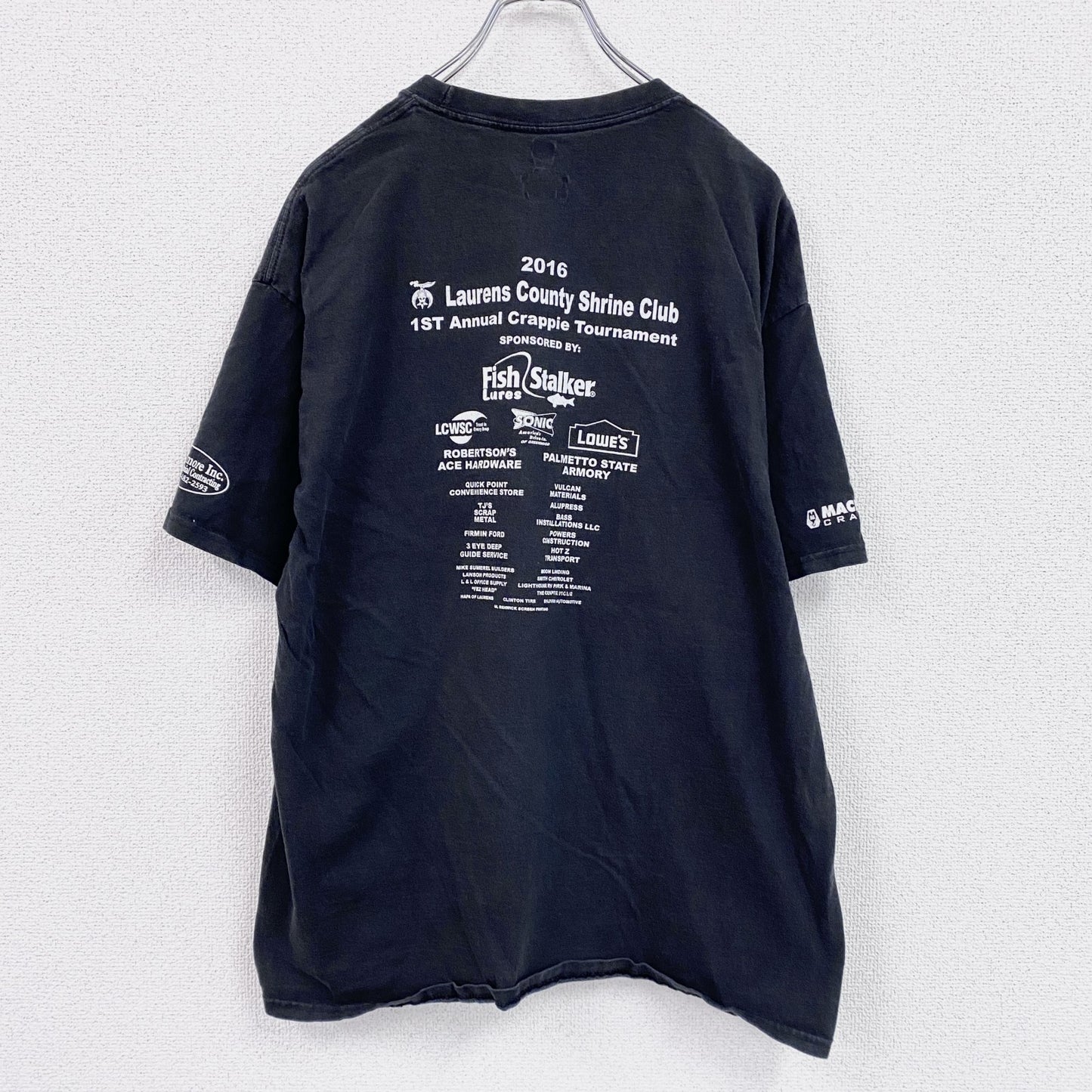 Hanes　ヘインズ　半袖プリントTシャツ　企業ロゴ　スローガン　黑　ブラック　XLサイズ　
