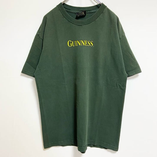 古着 used　GUINNESS ギネスビール　半袖オフィシャルプリントTシャツ　公式　バックプリント　企業　レトロ　Lサイズ
