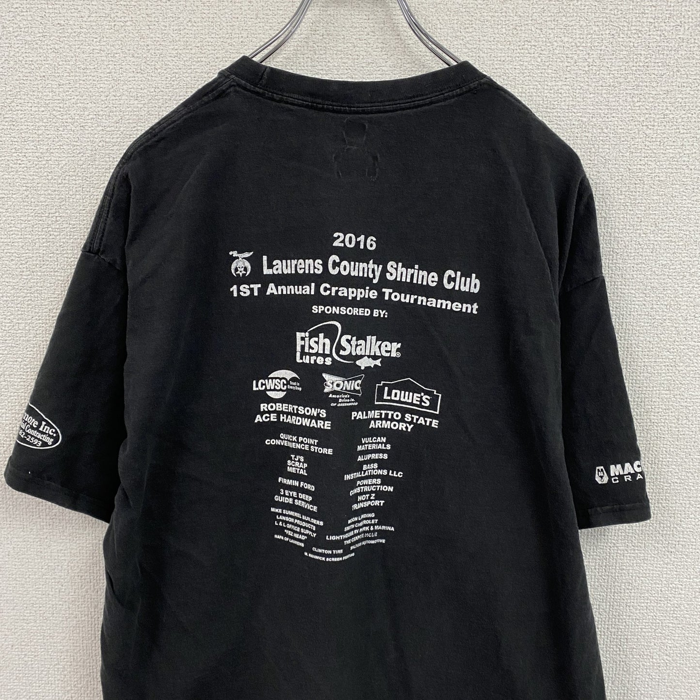 Hanes　ヘインズ　半袖プリントTシャツ　企業ロゴ　スローガン　黑　ブラック　XLサイズ　