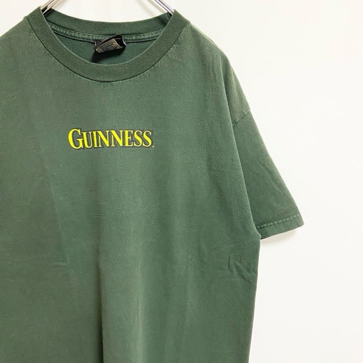 古着 used　GUINNESS ギネスビール　半袖オフィシャルプリントTシャツ　公式　バックプリント　企業　レトロ　Lサイズ