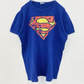 古着 used　Superman　スーパーマン　半袖ムービープリントTシャツ　レトロデザイン　クルーネック　青　ブルー　XLサイズ