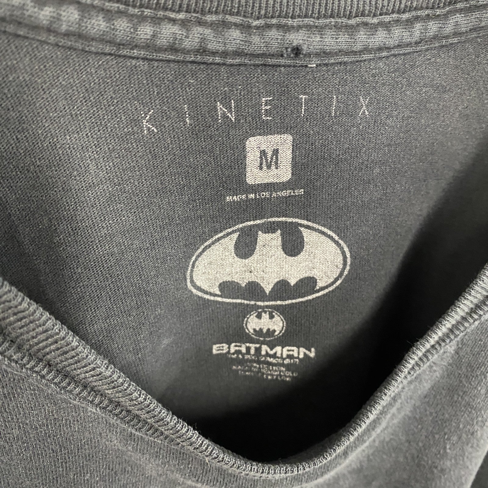 KINETIX　BAT MAN　バットマン　半袖プリントTシャツ　ダークグレー　Mサイズ