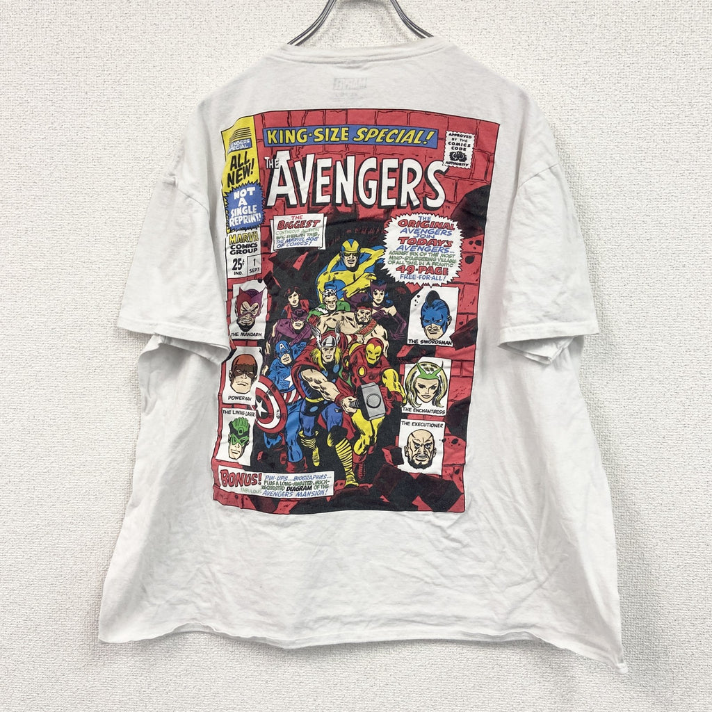 MARVEL　マーベル　Avengers　アベンジャーズ　半袖プリントTシャツ　アニメT　キャラクターT　白　ホワイト　XLサイズ