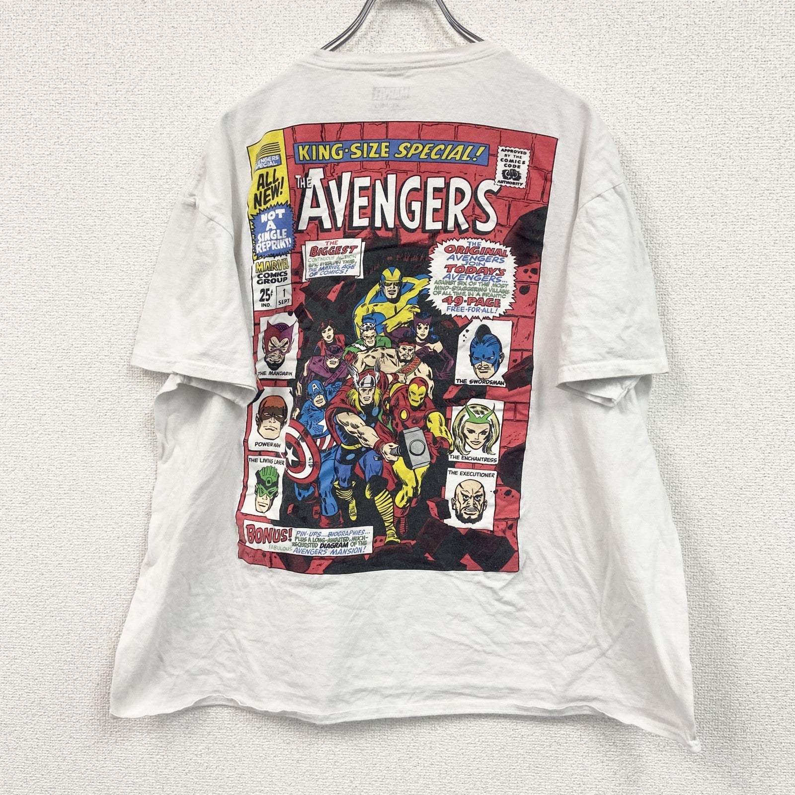 MARVEL　マーベル　Avengers　アベンジャーズ　半袖プリントTシャツ　アニメT　キャラクターT　白　ホワイト　XLサイズ