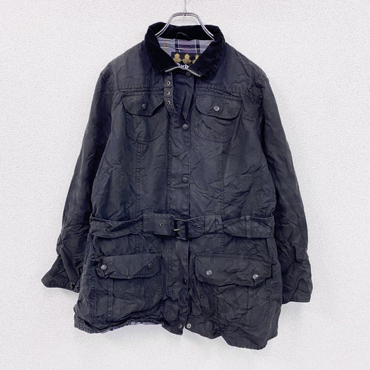 Barbour　バブアー　UTILITY MAC　オイルドジャケット　チェック柄ライナー　黒　ブラック　20サイズ
