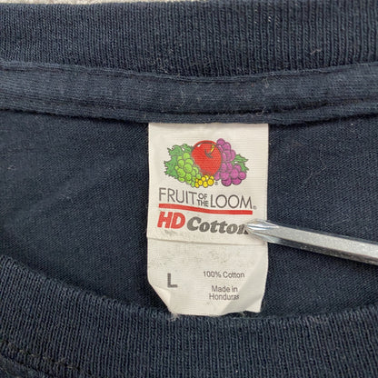 FRUIT OF THE LOOM　フルーツオブザルーム　半袖プリントTシャツ　企業Ｔ　黑　ブラック　Lサイズ　