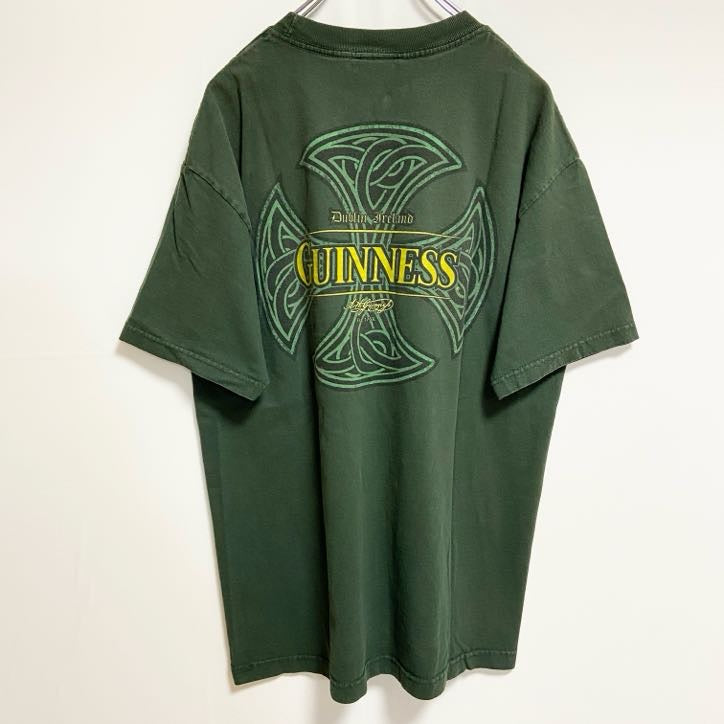 古着 used　GUINNESS ギネスビール　半袖オフィシャルプリントTシャツ　公式　バックプリント　企業　レトロ　Lサイズ