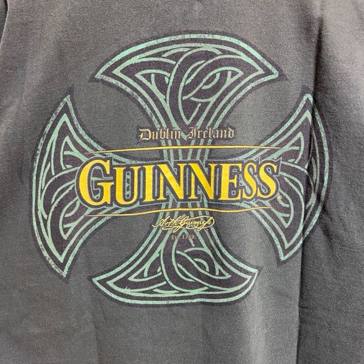 古着 used　GUINNESS ギネスビール　半袖オフィシャルプリントTシャツ　公式　バックプリント　企業　レトロ　Lサイズ