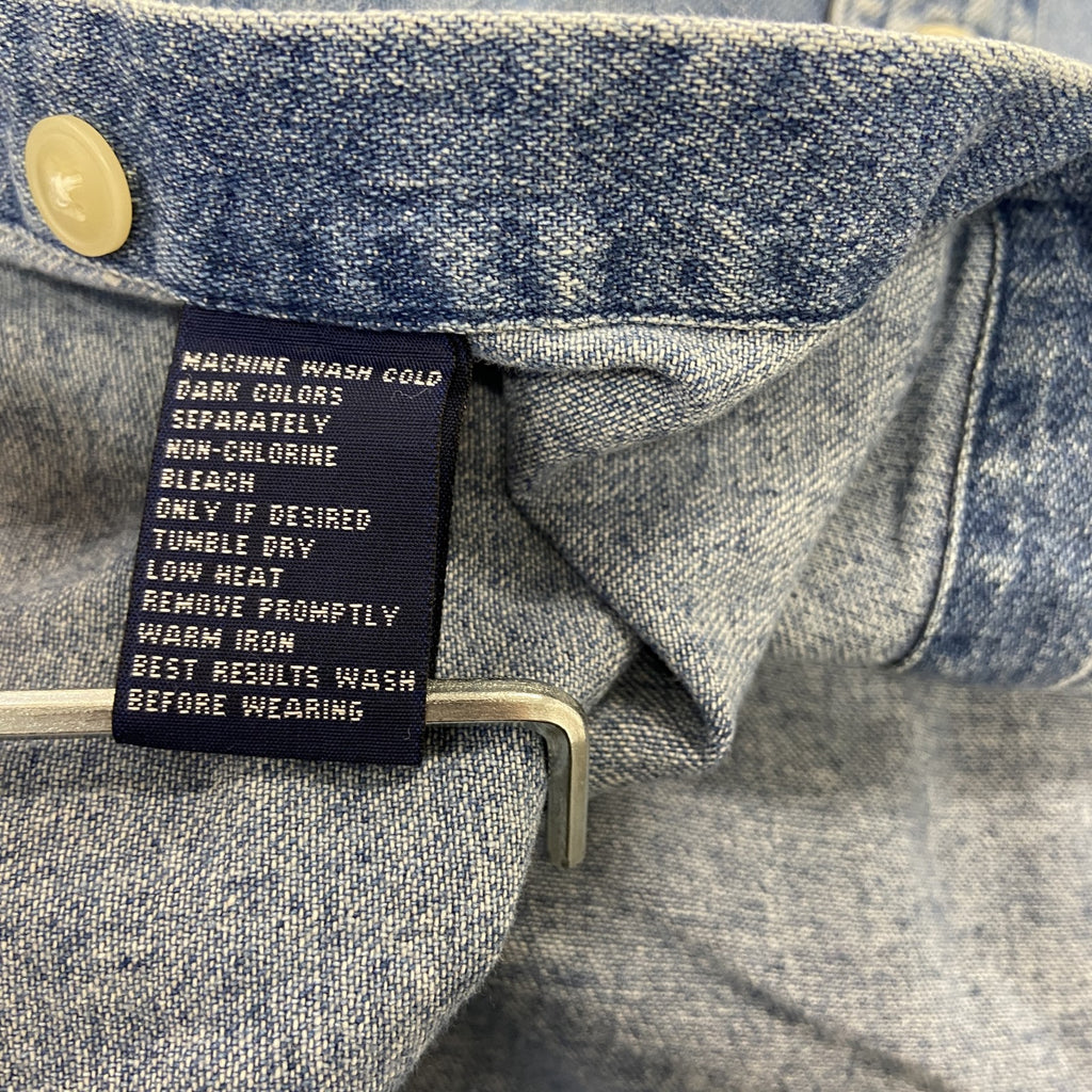 90s～　CHAPS Ralph Lauren　チャップスラルフローレン　長袖デニムシャツ　インディゴ　XXLサイズ