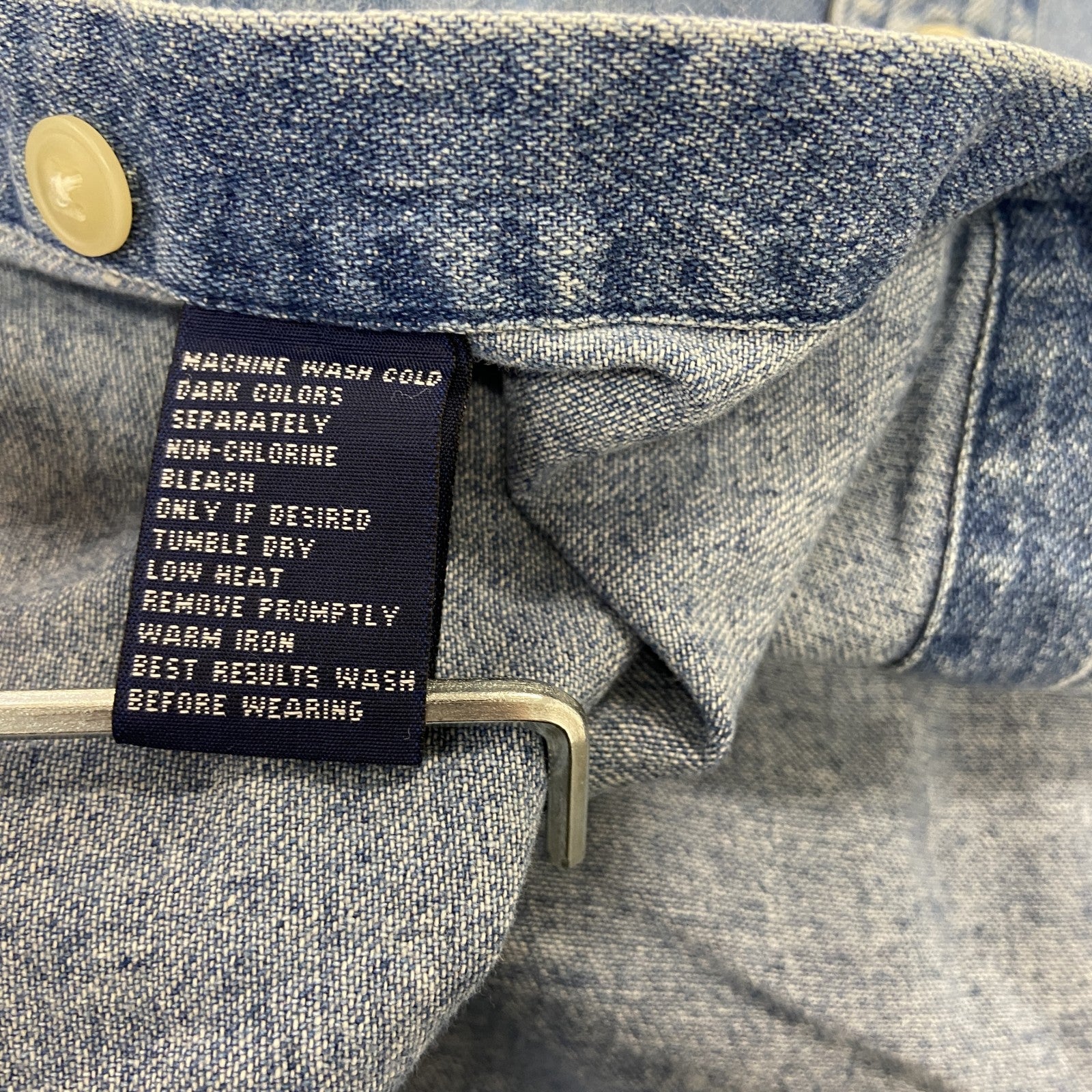 90s～　CHAPS Ralph Lauren　チャップスラルフローレン　長袖デニムシャツ　インディゴ　XXLサイズ