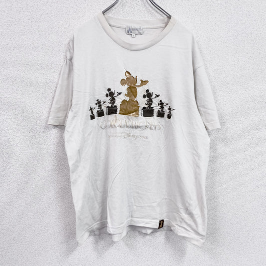 Disney　ディズニー　Mickey Mouse　ミッキーマウス　半袖Tシャツ　白　ホワイト　XLサイズ　