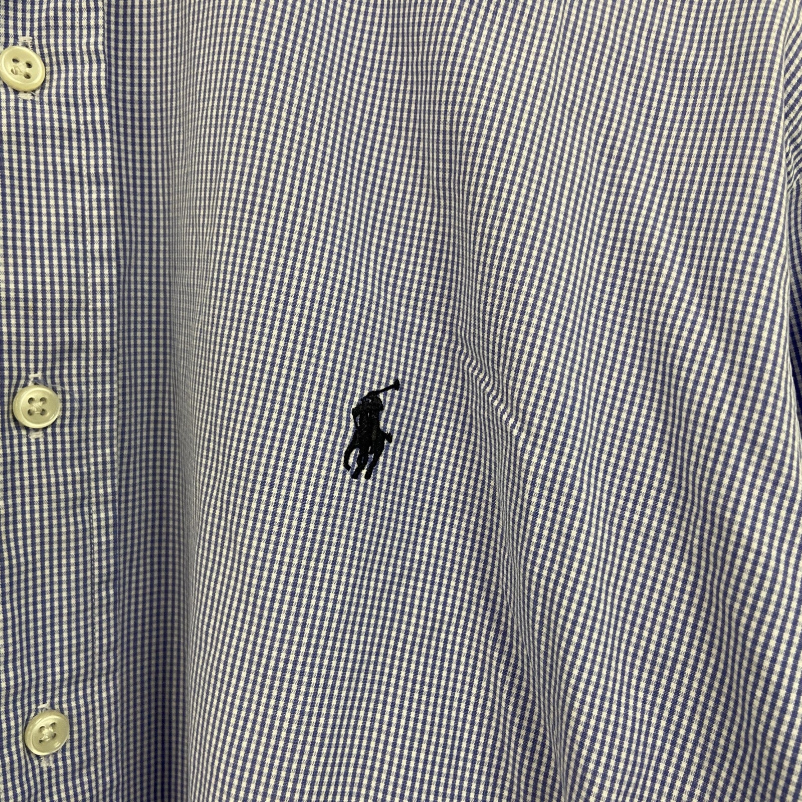 Ralph Lauren　ラルフローレン　長袖ボタンダウンシャツ　ギンガムチェック柄　ブルー　Lサイズ