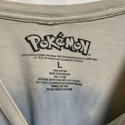 古着 used　POKEMON ポケモン　半袖プリントタイダイ柄Tシャツ　クルーネック　ピカチュウ　公式　オフィシャル　Lサイズ
