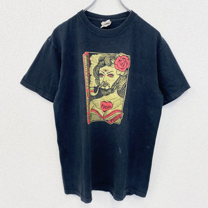 古着 used　FRUIT OF THE LOOM フルーツオブザルーム　半袖デザインプリントTシャツ　黒　Mサイズ