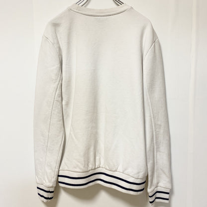 FILA　フィラ　スウェット/トレーナー　リブライン　刺繍ロゴ　ワンポイント　白　ホワイト　Lサイズ