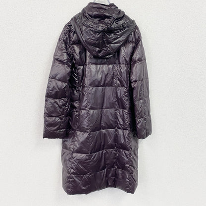 GAP　ギャップ　フーデッドロングダウンコート　ダウン90％　比翼仕立て　4つポケット　紫　パープル　Sサイズ