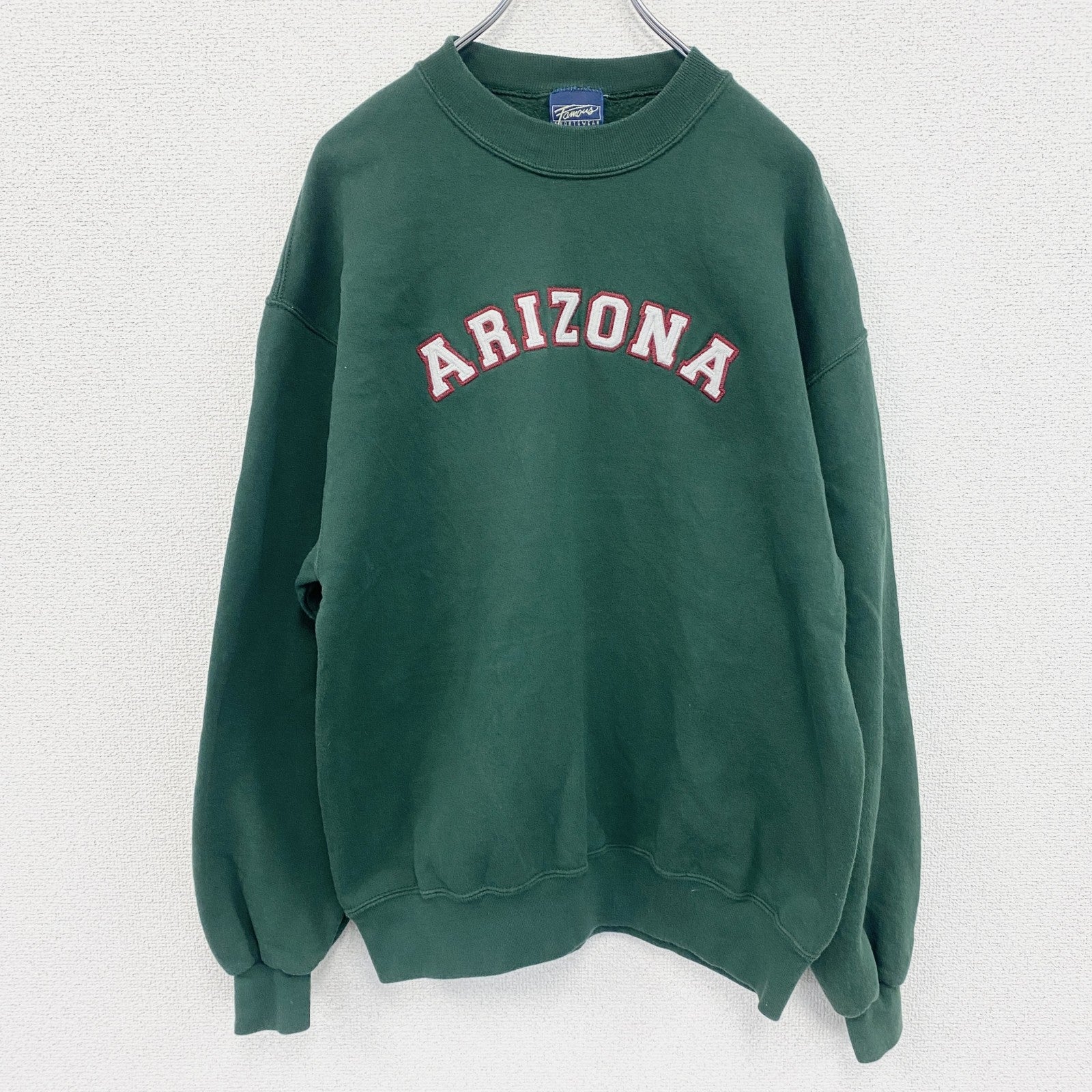 Famous SPORTS WEAR　スウェット/トレーナー　カレッジ　緑　グリーン　Lサイズ