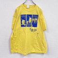 00s　M&O Knits　半袖プリントTシャツ　企業ロゴ　ヴィンテージ　黄色　イエロー　XLサイズ　