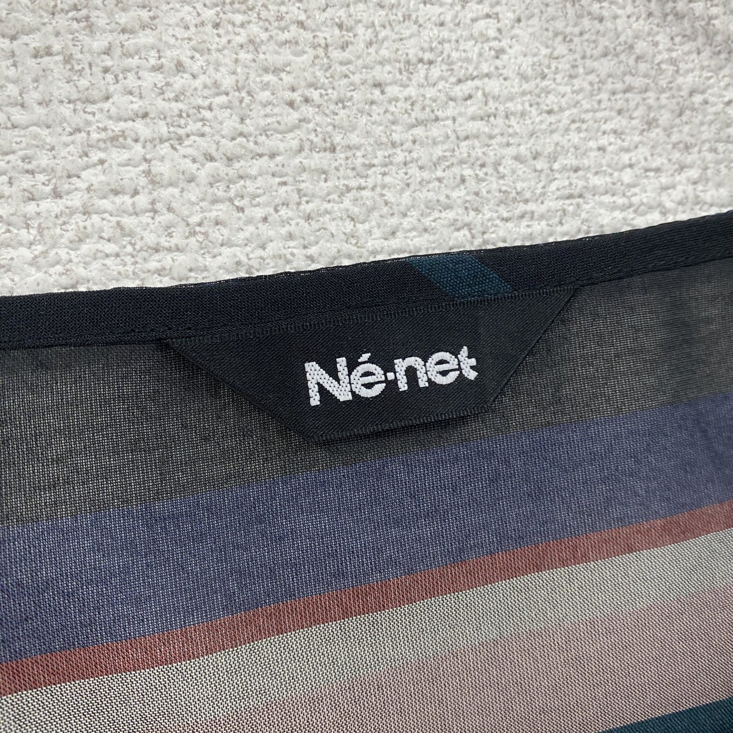 Ne-net　ネネット　半袖シースルーシャツ　ボーダー　マルチカラー　2サイズ