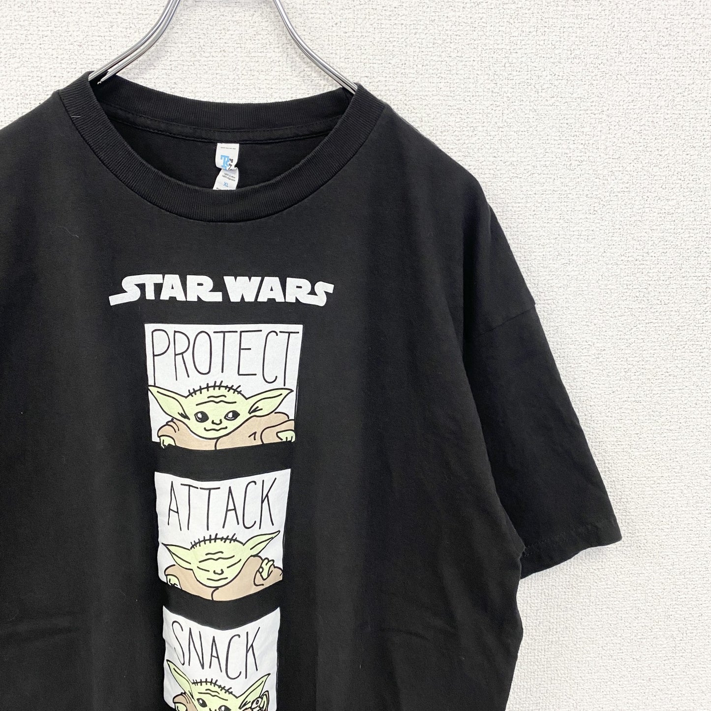古着 used　STARWARS　スターウォーズ　半袖キャラクタープリントTシャツ　黒　ブラック　ビックシルエット　XLサイズ