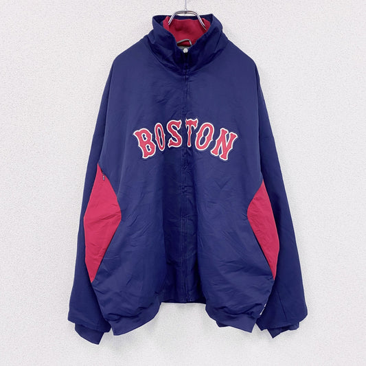Majestic　ボストンレッドソックス　スタジャン　ウィンドブレーカー　中綿入り　紺　ネイビー　2XLサイズ