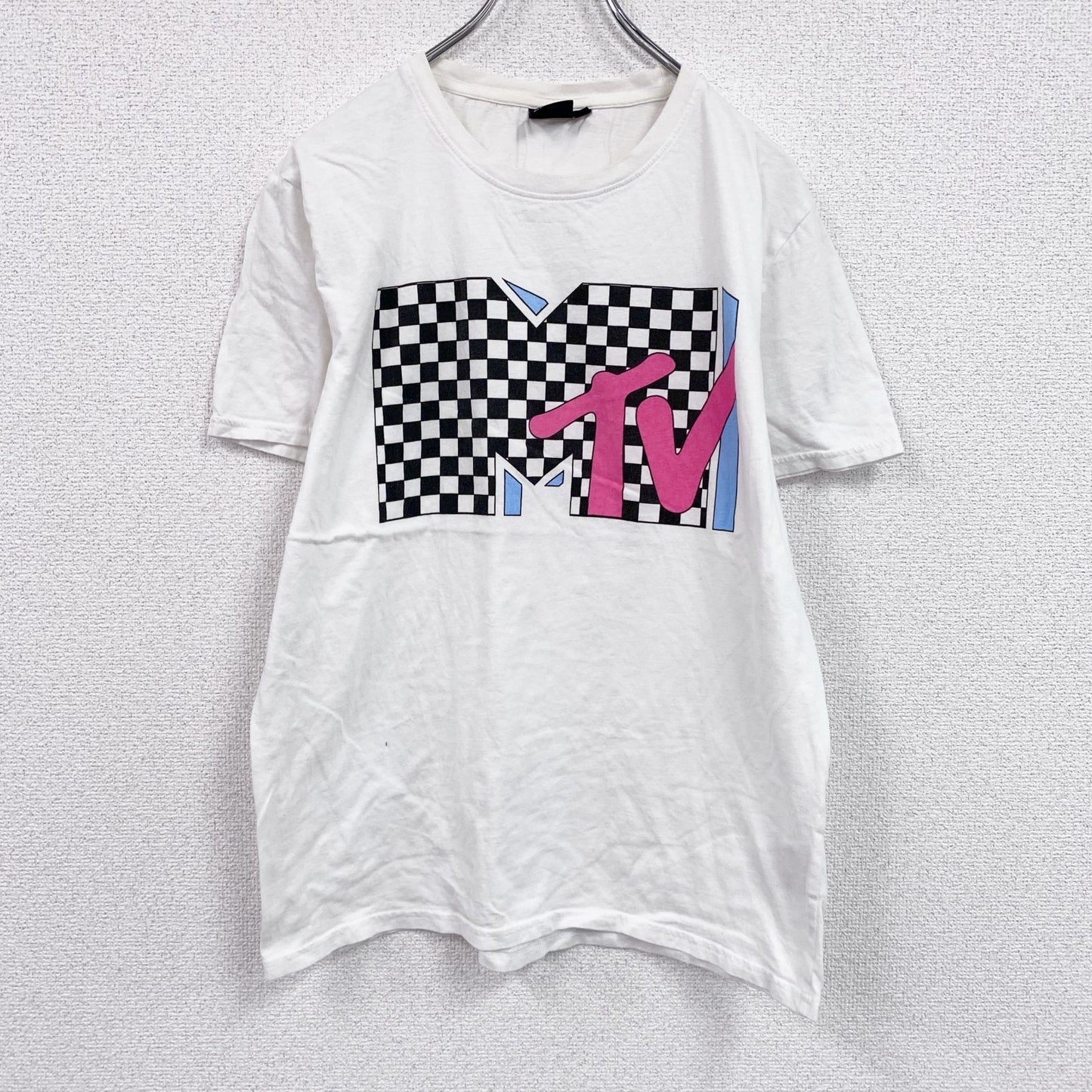 MTV　半袖プリントTシャツ　ロゴプリント　白　ホワイト　Lサイズ